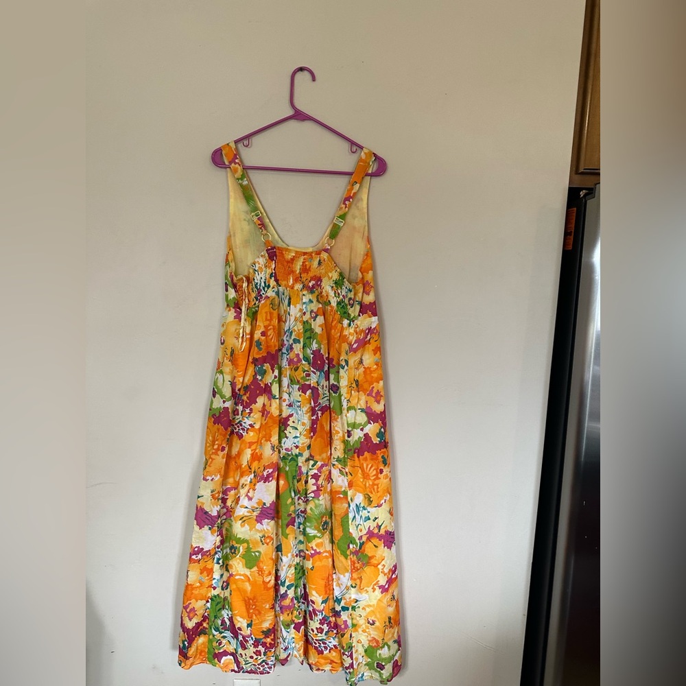 Anthony Richards Orange Multi Floral Scoop-Neck Maxi‎ Dress - Picture 3 of 5
